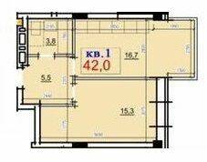 1-комнатная 42 м² в ЖК Loft Smart от 28 850 грн/м², Днепр