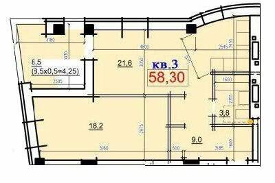1-комнатная 58.3 м² в ЖК Loft Smart от 28 850 грн/м², Днепр