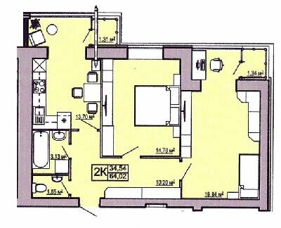 2-комнатная 64.02 м² в ЖК Правильный выбор от 15 500 грн/м², Днепр