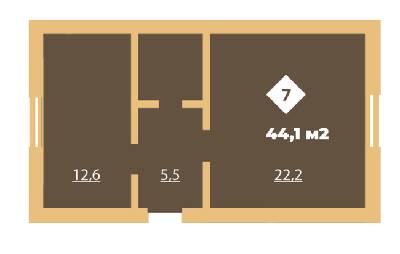 1-кімнатна 44.1 м² в КБ Міські сади від 19 700 грн/м², Харків