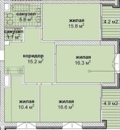 3-кімнатна 86.4 м² в Резиденція Парк-Хаус від 41 700 грн/м², Харків