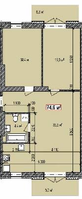 3-комнатная 74.6 м² в ЖК Dresden от 11 900 грн/м², г. Каменское