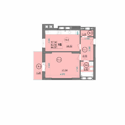 1-кімнатна 44.57 м² в ЖК Panorama від 17 750 грн/м², Луцьк