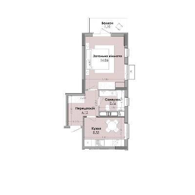 1-комнатная 34.4 м² в ЖК Millennium от 13 500 грн/м², г. Любомль