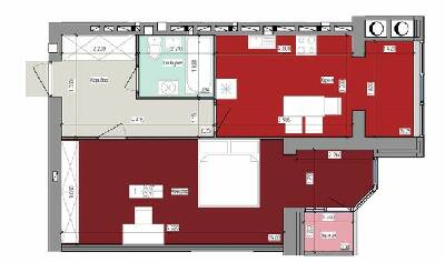 1-кімнатна 53.71 м² в ЖК Атлант від 15 000 грн/м², Луцьк