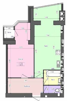 1-комнатная 56.99 м² в ЖК Атлант от 14 000 грн/м², Луцк