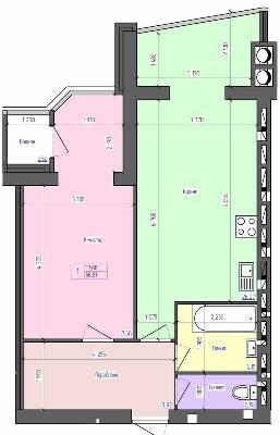 1-кімнатна 58.51 м² в ЖК Атлант від 14 000 грн/м², Луцьк