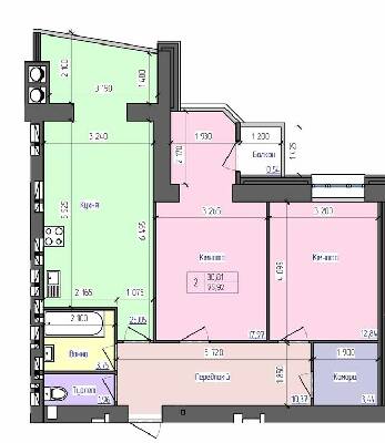 2-комнатная 75.92 м² в ЖК Атлант от 13 000 грн/м², Луцк