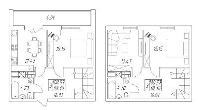 Двухуровневая 100.57 м² в ЖК Британия Hall от 16 900 грн/м², Луцк