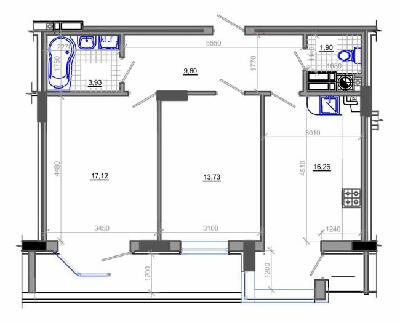 2-комнатная 65.04 м² в ЖК Фаворит от 17 400 грн/м², Житомир