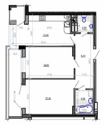 2-комнатная 65.21 м² в ЖК Фаворит от 17 400 грн/м², Житомир