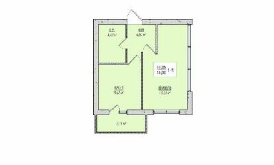 1-комнатная 33.35 м² в ЖК Зеленый квартал от 13 500 грн/м², г. Новоград-Волынский