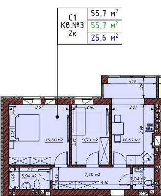 2-комнатная 55.7 м² в ЖК Гостомельские Липки-5 от 12 500 грн/м², пгт Гостомель