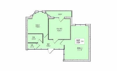 2-комнатная 58.62 м² в ЖК Зеленый квартал от 13 500 грн/м², г. Новоград-Волынский