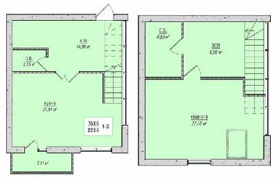 Двухуровневая 75.09 м² в ЖК Зеленый квартал от 13 500 грн/м², г. Новоград-Волынский