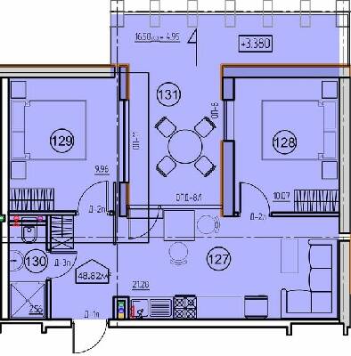 2-комнатная 48.82 м² в ЖК Arcadia Sky от 41 000 грн/м², Одесса