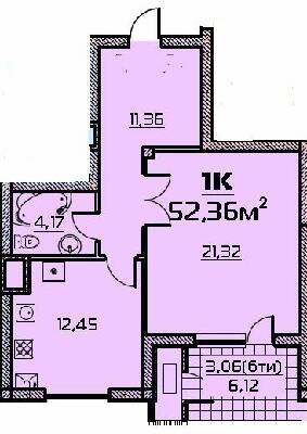 1-кімнатна 52.36 м² в ЖК Бородіно від 23 000 грн/м², Запоріжжя
