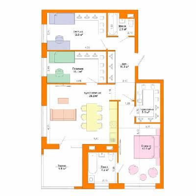 3-комнатная 94.6 м² в ЖК Legenda от 16 250 грн/м², Запорожье