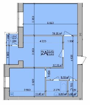 2-кімнатна 63.6 м² в ЖК Зоря від 16 900 грн/м², Вінниця