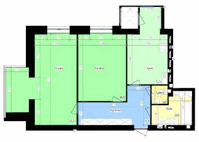 2-кімнатна 71.76 м² в ЖК Престиж від 12 500 грн/м², м. Енергодар