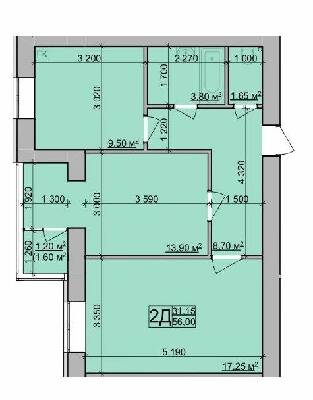 2-кімнатна 55.75 м² в ЖК Зоря від 15 700 грн/м², Вінниця