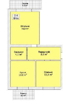2-комнатная 64 м² в ЖК на ул. Ляли Ратушной, 110 от 23 050 грн/м², Винница