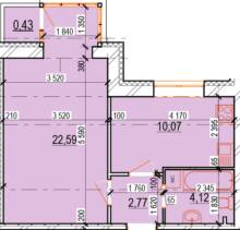 1-кімнатна 39.98 м² в ЖК Перлина Поділля від 20 000 грн/м², Вінниця