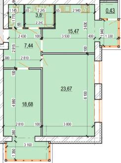 2-кімнатна 71.41 м² в ЖК Перлина Поділля від забудовника, Вінниця