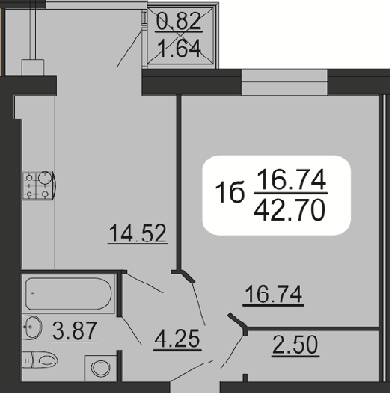 1-кімнатна 42.7 м² в ЖК Сімейний комфорт від 13 200 грн/м², Вінниця