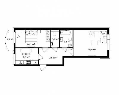 2-комнатная 63 м² в ЖК Сакура от 23 050 грн/м², Ужгород