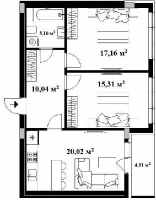 2-кімнатна 68 м² в ЖК Park Land від 24 000 грн/м², Ужгород