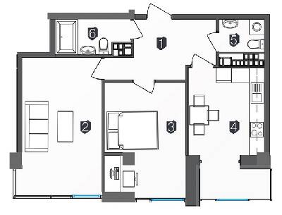 2-кімнатна 58 м² в ЖК Manhattan від 31 000 грн/м², Івано-Франківськ