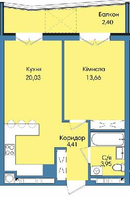1-комнатная 44.45 м² в ЖК Washington City от 23 000 грн/м², Львов