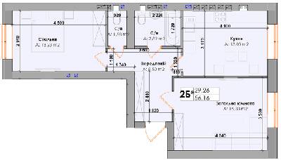 2-комнатная 56.16 м² в ЖК Элемент от 25 200 грн/м², г. Ирпень