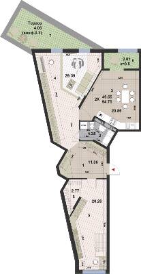 2-комнатная 94.75 м² в ЖК Paradise Avenue от 20 000 грн/м², с. Крюковщина