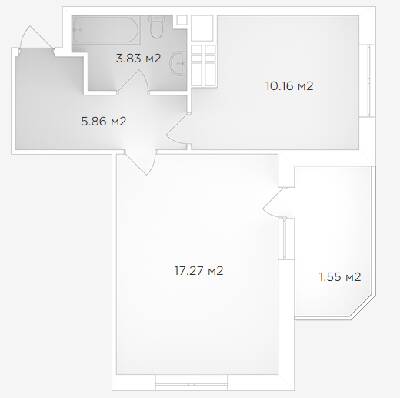 1-комнатная 38.68 м² в ЖК Банковский 2 от 21 000 грн/м², г. Борисполь