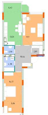 2-кімнатна 77.07 м² в ЖК На Прорізній від 24 300 грн/м², смт Гостомель