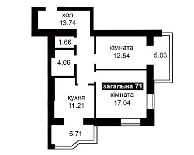 2-кімнатна 71 м² в ЖК Капітал 2 від 21 000 грн/м², м. Ірпінь
