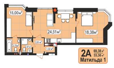 2-комнатная 69.38 м² в ЖК Мюнхаузен 2 от 25 500 грн/м², г. Ирпень