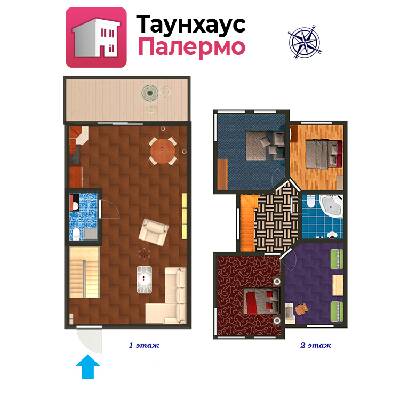 Таунхаус 129.81 м² в КГ Радуга от застройщика, с. Гнедин