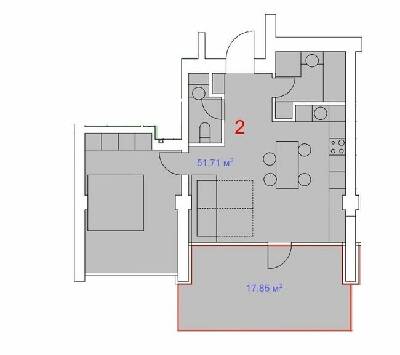 2-комнатная 51.71 м² в ЖК Summerville от 17 000 грн/м², с. Белогородка