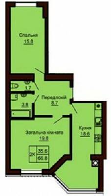 2-кімнатна 66.8 м² в ЖК Софія Сіті від 26 000 грн/м², с. Софіївська Борщагівка
