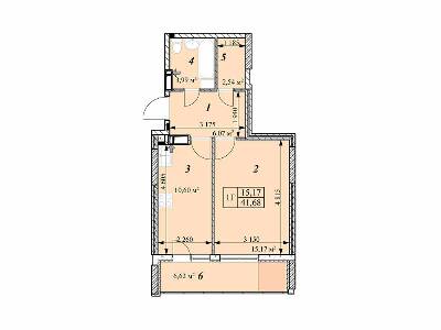 1-комнатная 41.68 м² в ЖК Звездная Башня от 15 500 грн/м², г. Вышгород