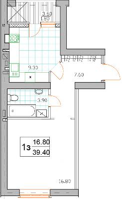 1-кімнатна 39.4 м² в ЖК Саме Той від 14 000 грн/м², смт Немешаєве