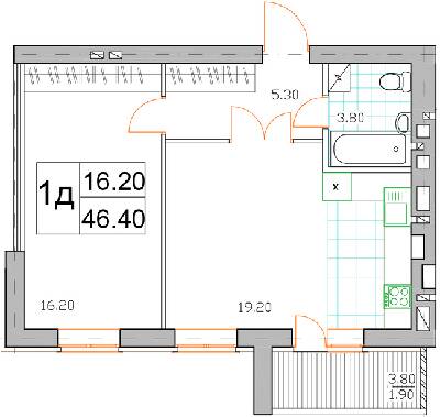 1-кімнатна 46.4 м² в ЖК Саме Той від 15 500 грн/м², смт Немешаєве