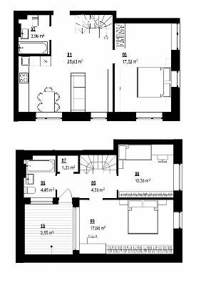 Двухуровневая 90.93 м² в ЖК Белый Шоколад.Center от 11 500 грн/м², с. Белогородка