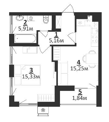 Однокімнатні в ЖК Residence