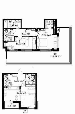 2-комнатная 101.97 м² в ЖК Residence от 13 800 грн/м², г. Мироновка