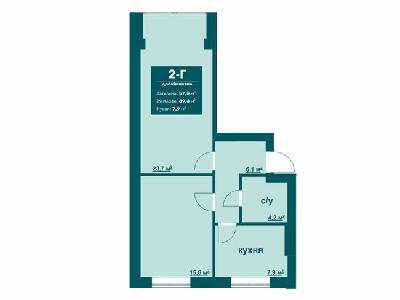 2-кімнатна 57.5 м² в ЖК Ібіс від 18 000 грн/м², м. Ірпінь