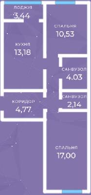 2-кімнатна 59.71 м² в ЖК Rococo viol від 20 800 грн/м², м. Ірпінь